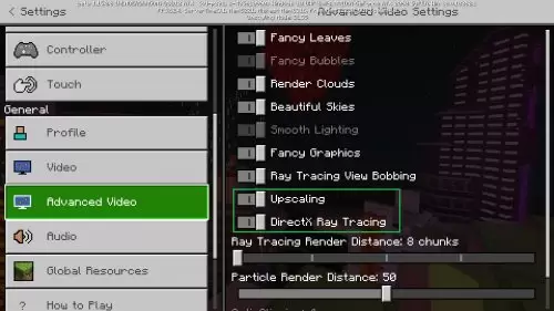 MinecraftRTX TEST Graphics Options