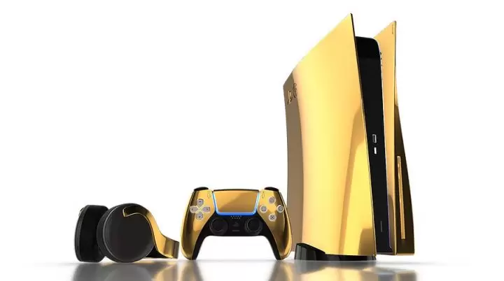 Truly Exquisite Perkenalkan Playstation 5 Berlapis Emas 24 Karat 7 ps5 gold