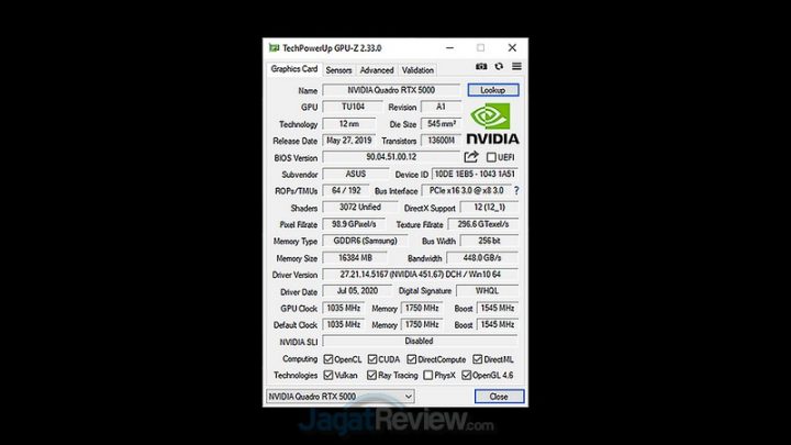 GPUZ RTX 5000
