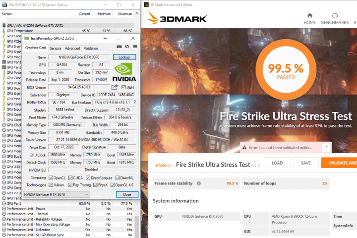 Review Gigabyte GeForce RTX 3070 Gaming OC 8G 1 GBT 3070 FSU PAss