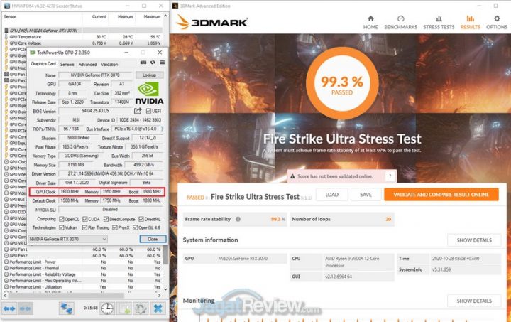 Review MSI GeForce RTX 3070 Gaming X Trio: Kencangnya Bikin Baper! 23 6 OC FSU Stress