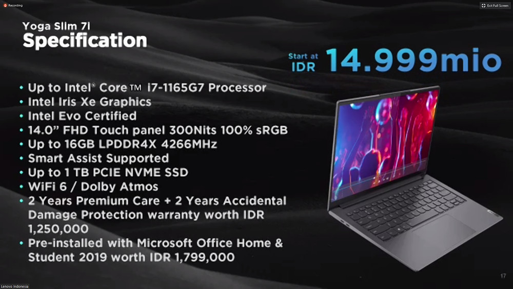 Jadi yang Pertama, Lenovo Indonesia Rilis Laptop Intel Core 11th Gen Yoga Slim 7i 01
