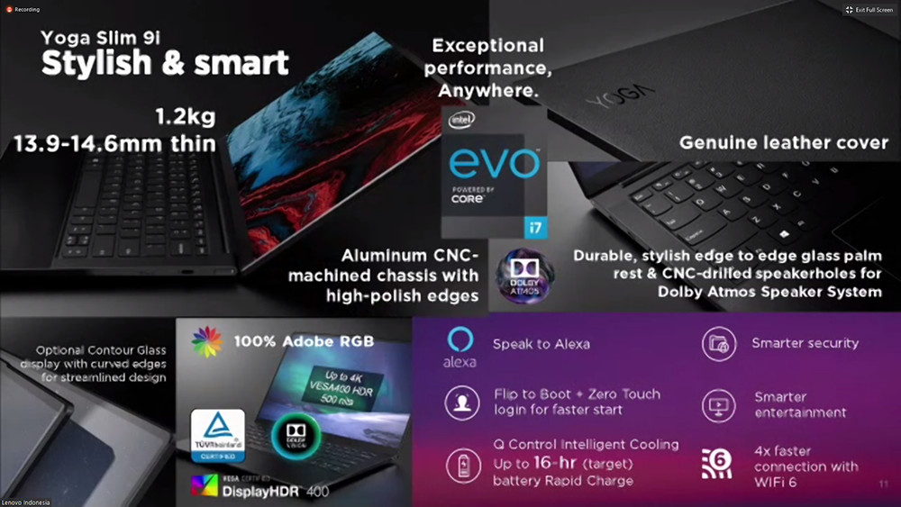 Jadi yang Pertama, Lenovo Indonesia Rilis Laptop Intel Core 11th Gen Yoga Slim 9i 01
