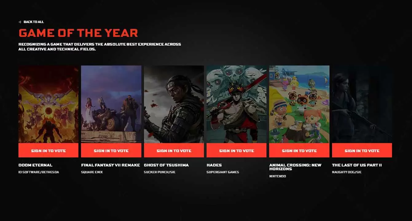 The Game Awards 2020 Umumkan Nominasi Game 7 game of the year tga 2020