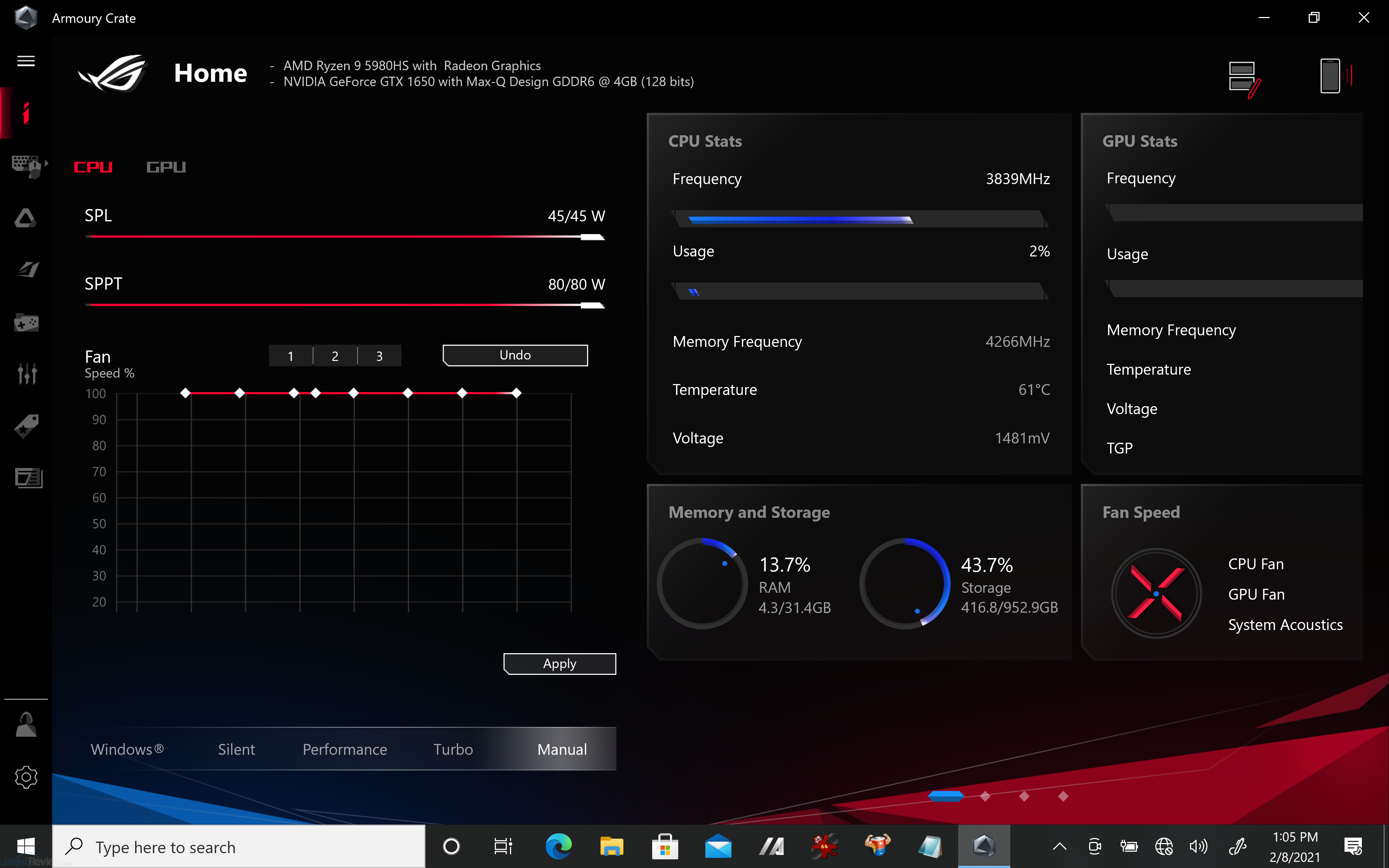 Analisis & Review AMD Ryzen 9 5980HS (di ASUS ROG FLOW X13) 4 19 Screenshot 147A ARMOURYCRATEMODE MANUAL