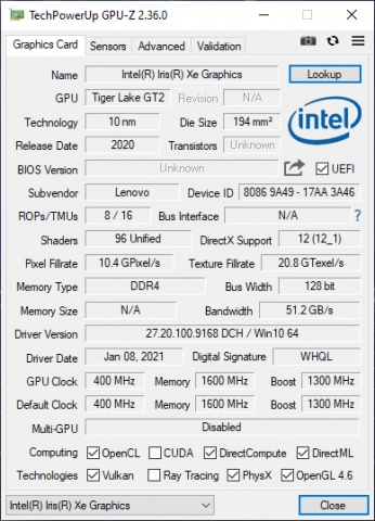 GPUZ INTEL