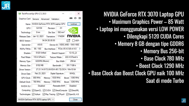 Review ASUS TUF DASH F15 (FX516): Tipis, Kencang dan Dingin 6 Review ASUS TUF Gaming Dash F15 8