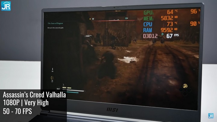 Review MSI Stealth 15M: Laptop Gaming Ultraportable, Sangat Tipis, Sangat Ringan 10 Gaming Test Review MSI Stealth 15M