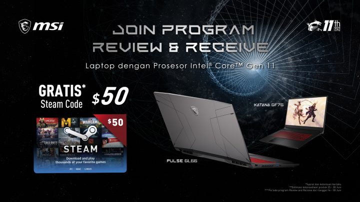 MSI Sambut Hadirnya Laptop Baru dengan Promo “Review and Receive” 1 Main KV