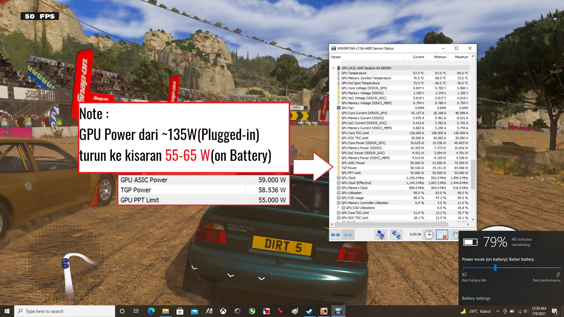 Review ASUS ROG STRIX G15 Advantage Edition (G513QY) : Full AMD dengan Ryzen 9 5900HX + Radeon RX 6800M 30 Battery2 GPUPower