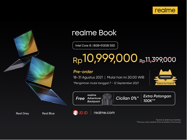 realme Book Meluncur di Indonesia, Laptop Intel Evo