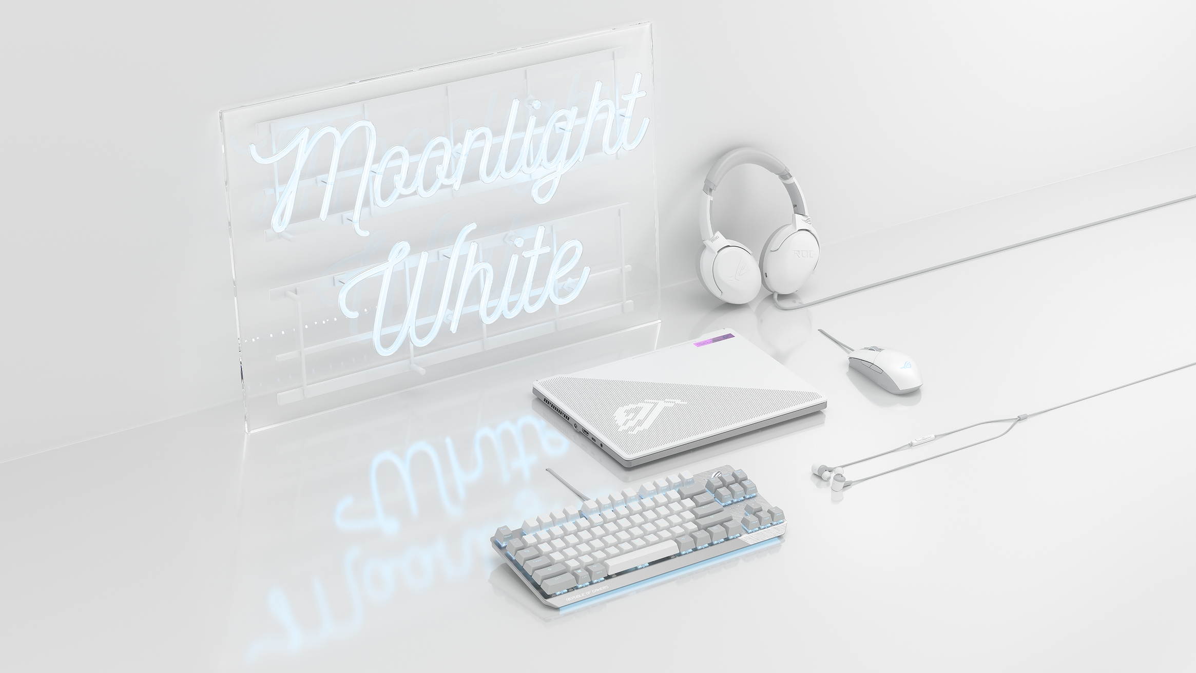 Direct Release: ASUS ROG Luncurkan Aksesoris Gaming Moonlight White 23 ROG Strix Scope NX TKL Strix Impact II_Strix Go Core_Cetra II Core Moonlight White 3D