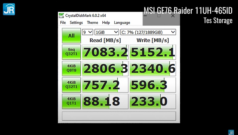 Review MSI GE76 Raider (2021): Monster Gaming dengan Spesifikasi Tinggi dan Layar 360 Hz 1 storage test