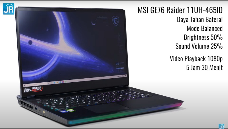 Review MSI GE76 Raider (2021): Monster Gaming dengan Spesifikasi Tinggi dan Layar 360 Hz 2 video playback 1