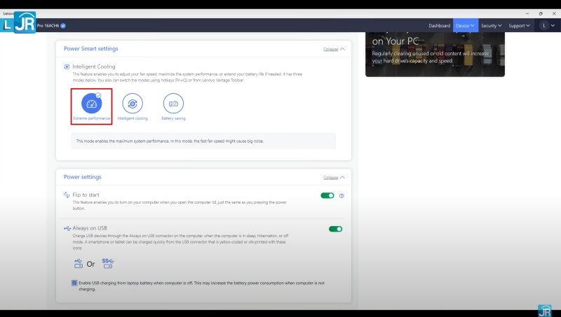 lenovo power smart setting
