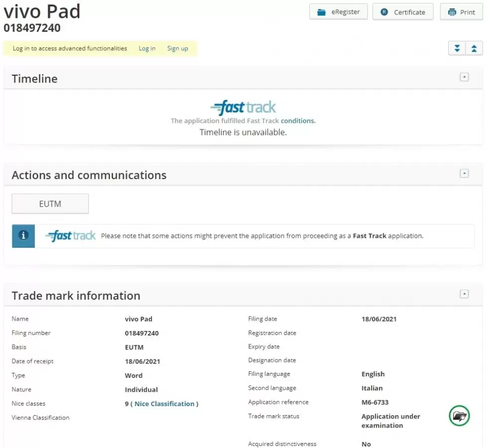 vivo pad