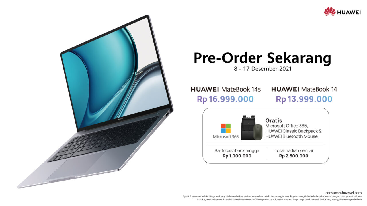 harga dan spesifikasi Huawei Matebook 14 dan Matebook 14s
