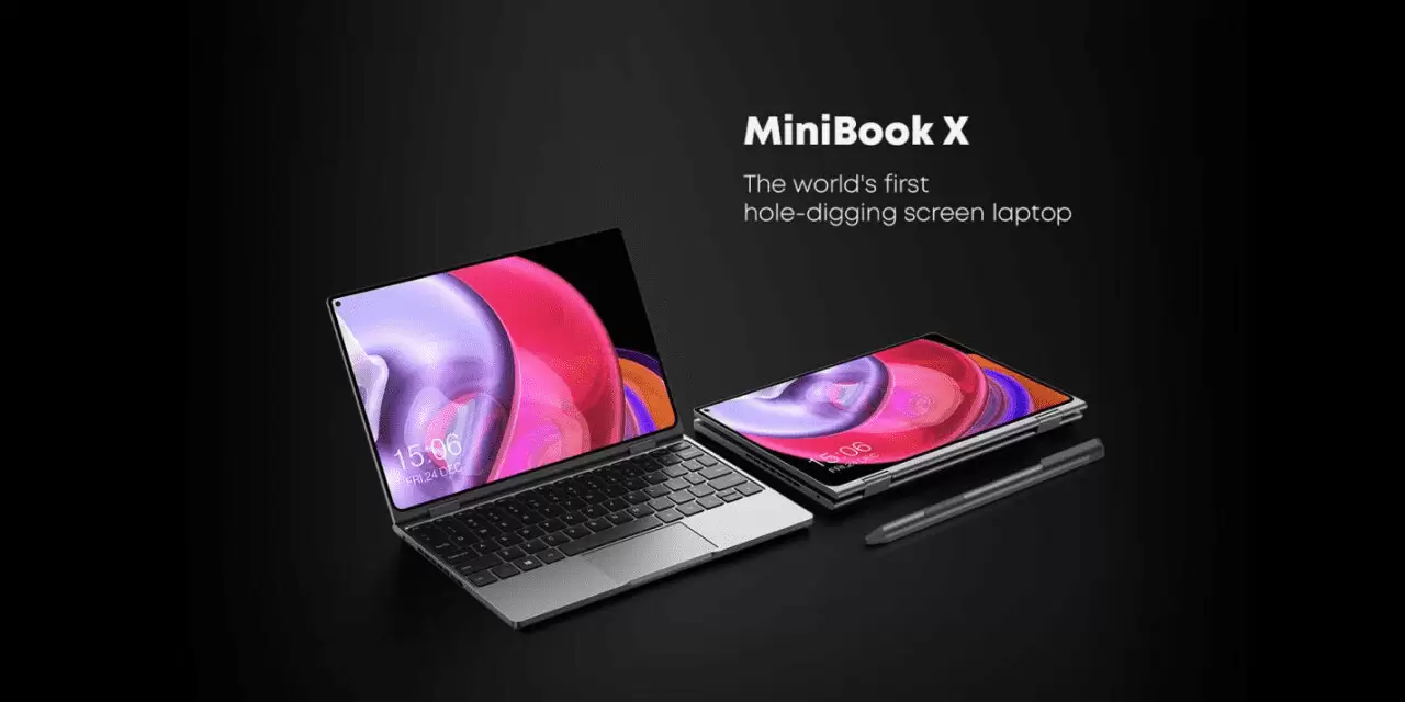 Chuwi MiniBook X laptop punch hole