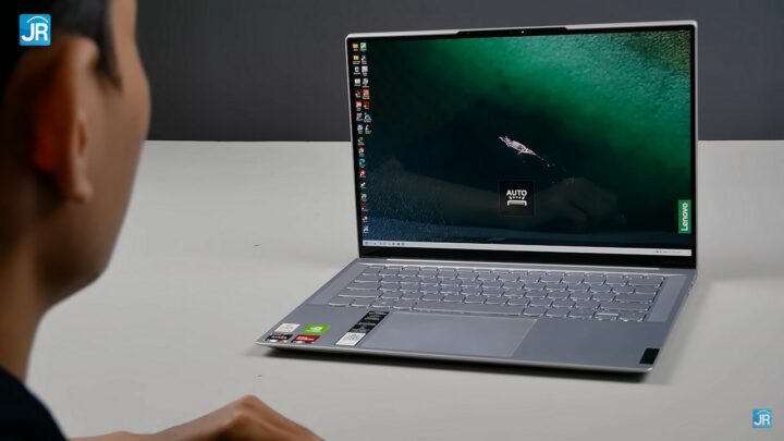 Review Lenovo Yoga Slim 7 Carbon: Tipis, Ringan, OLED QHD+ 90 Hz, AMD 8-Core, GPU NVIDIA 23 Review Lenovo Yoga Slim 7 Carbon 45