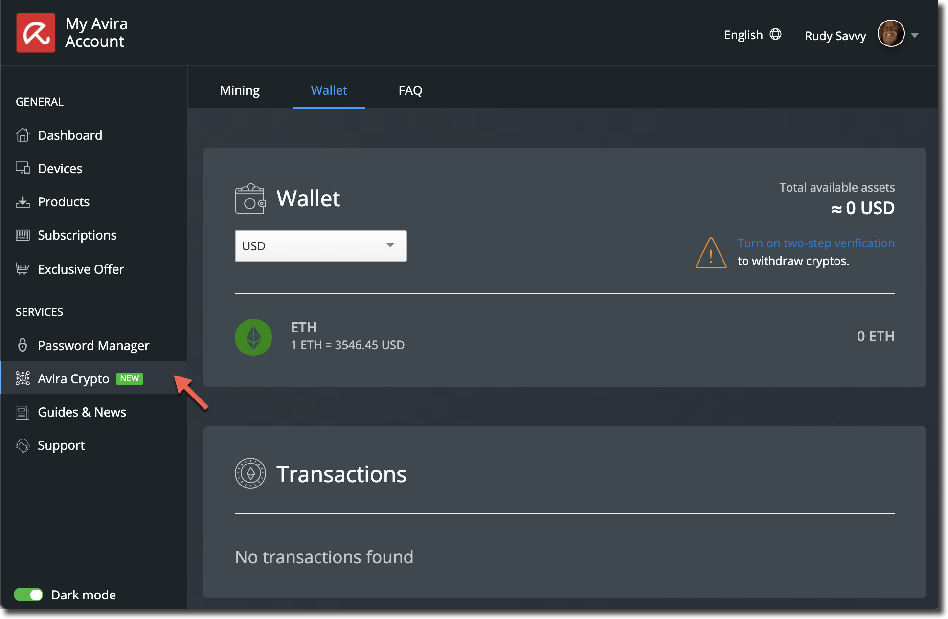Avira Free Cryptominer