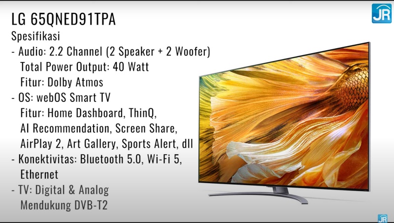 Review Smart TV LG 65QNED91: Memukau dgn Quantum Dot, Nano Cell, dan Mini LED 11 spek layar 1