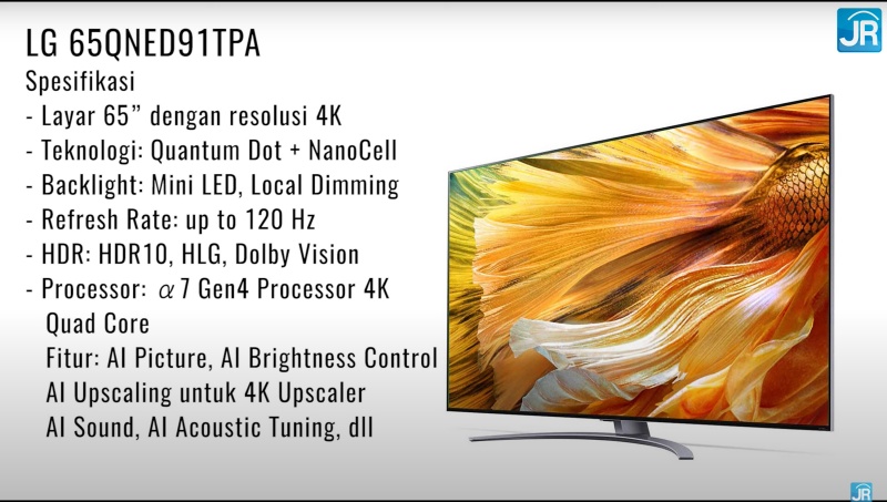 Review Smart TV LG 65QNED91: Memukau dgn Quantum Dot, Nano Cell, dan Mini LED 10 spek layar 2