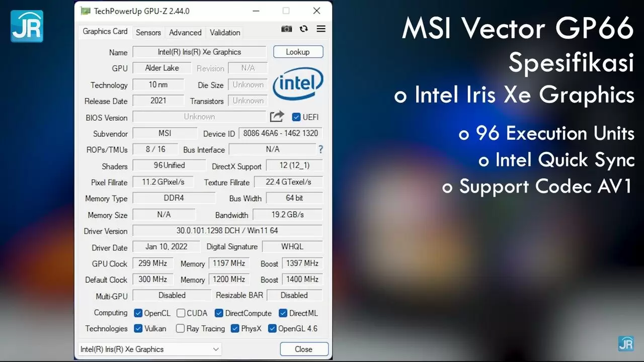 review MSI Vector GP66 - Intel Core Gen 12