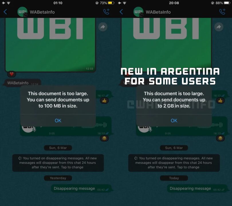 whatsapp file limitation