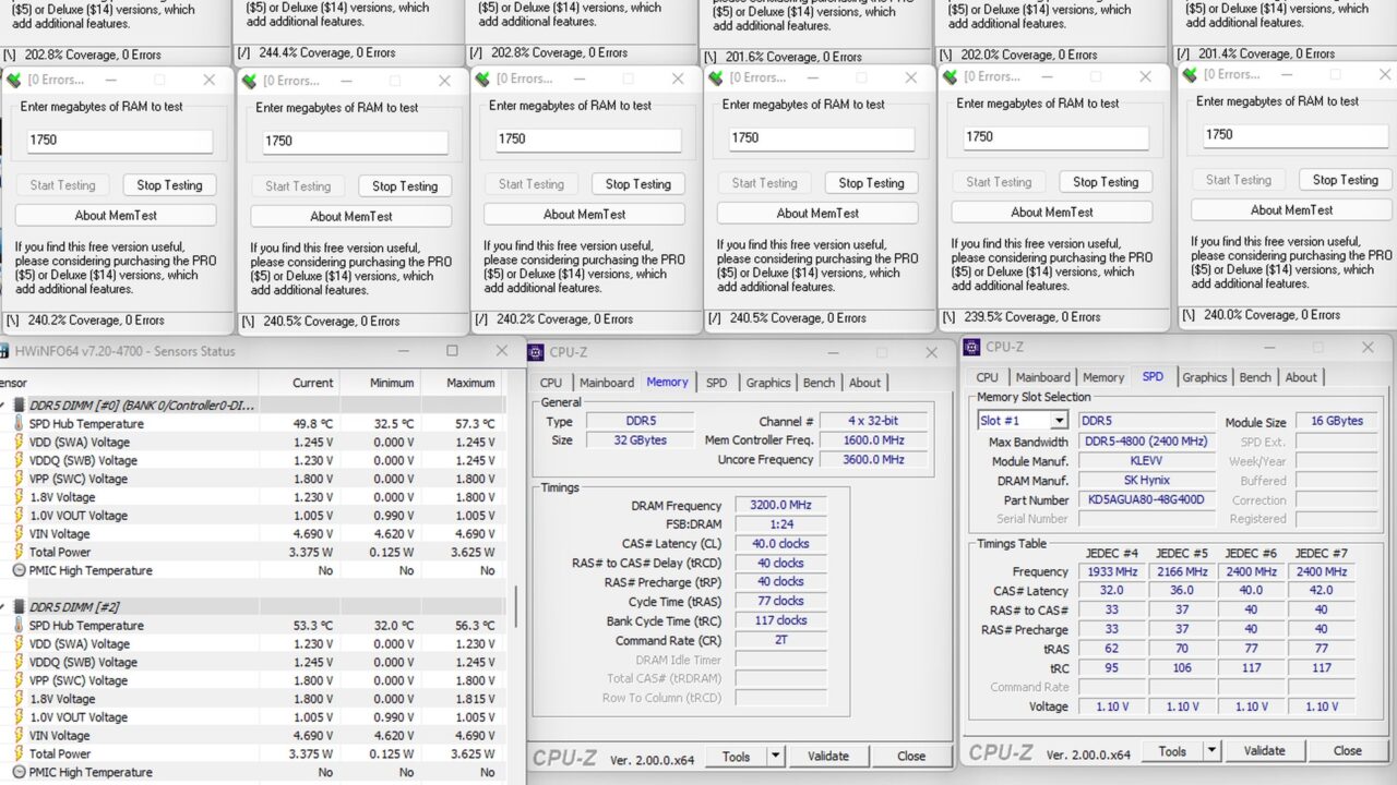 Optimalisasi RAM DDR5: Tuning Klevv DDR5-4800 ke DDR5-6400 1 21 RAM Klevv Standard DDR5 4800CL40 2x16GB