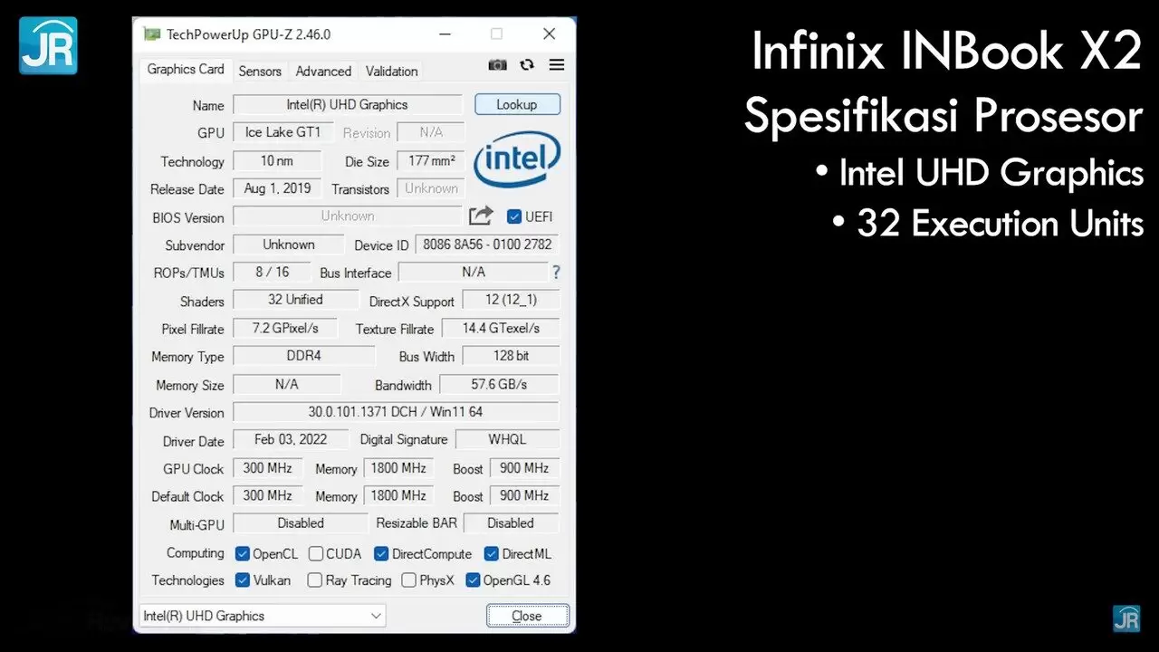 review Infinix INBook X2 Core i3 8GB