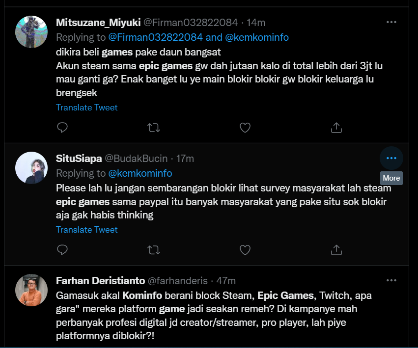 Epic Games dan Steam diblokir kominfo 2