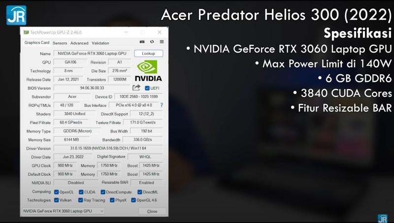 Review Acer Predator Helios 300: Laptop Gaming Serba Bisa 7 acer Predator Helios 300 9