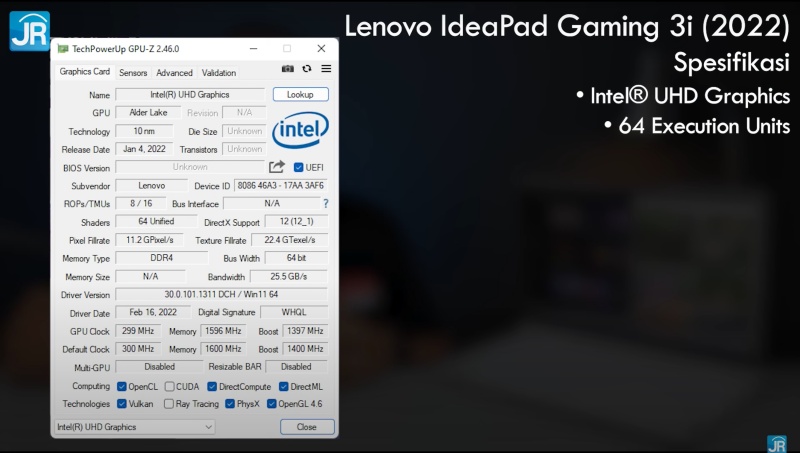 lenovo ideapad gaming 3i 2022 Intel Core 12 5