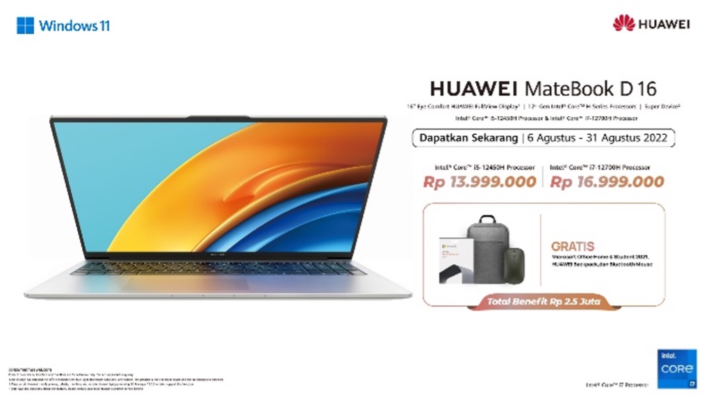 Huawei Matebook D16, D14 dan Matebook X Pro (2022) Sudah Dijual Di Indonesia 2 Huawei MateBook D16