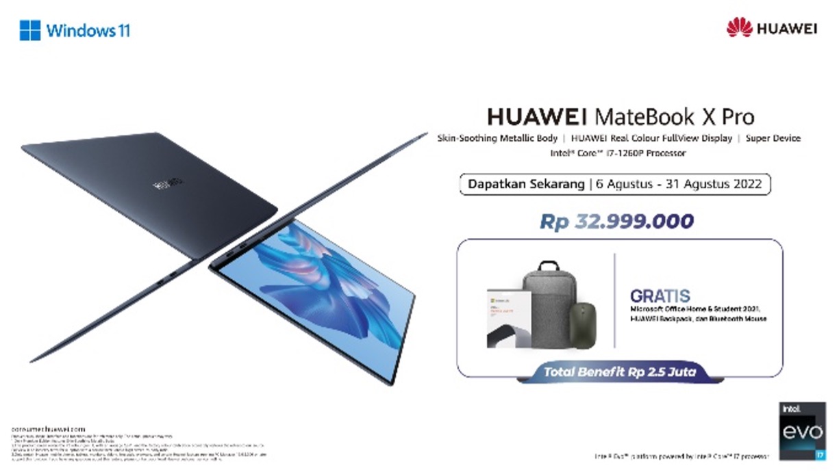 Huawei Matebook D16, D14 dan Matebook X Pro (2022) Sudah Dijual Di Indonesia 3 3 HUAWEI MateBook X Pro