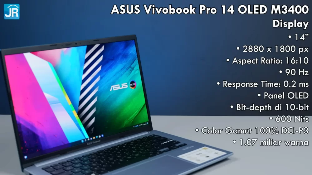 Review ASUS Vivobook Pro 14 OLED M3400: Laptop AMD Ryzen H Series Murah dengan OLED 2.8K 90 Hz 13 ASUS Vivobook Pro 14 OLED M3400 14
