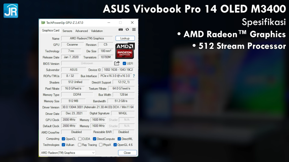 Review ASUS Vivobook Pro 14 OLED M3400: Laptop AMD Ryzen H Series Murah dengan OLED 2.8K 90 Hz 4 ASUS Vivobook Pro 14 OLED M3400 3