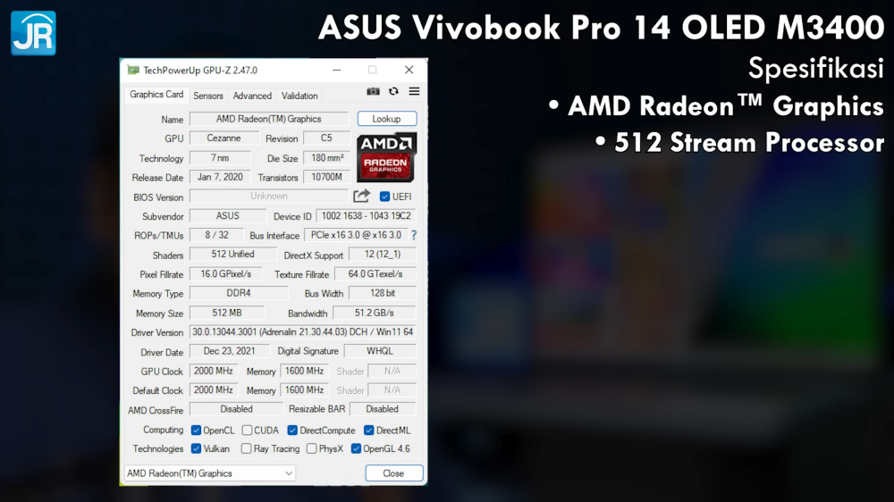 ASUS Vivobook Pro 14 OLED M3400 3