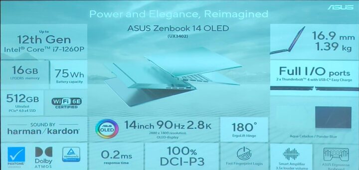 Spesifikasi ASUS Zenbook 14 OLED Intel