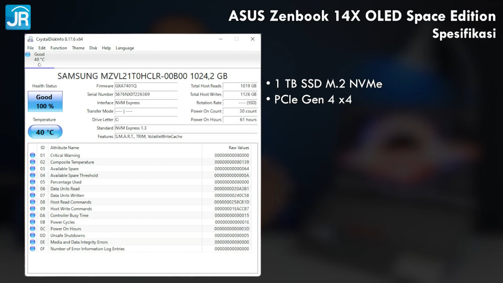 Review ASUS Zenbook 14X OLED Space Edition UX5401: Laptop Luar Angkasa yang Kencang, Tipis dan Ringan 7 ASUS Zenbook 14X OLED Space Edition UX5401 10