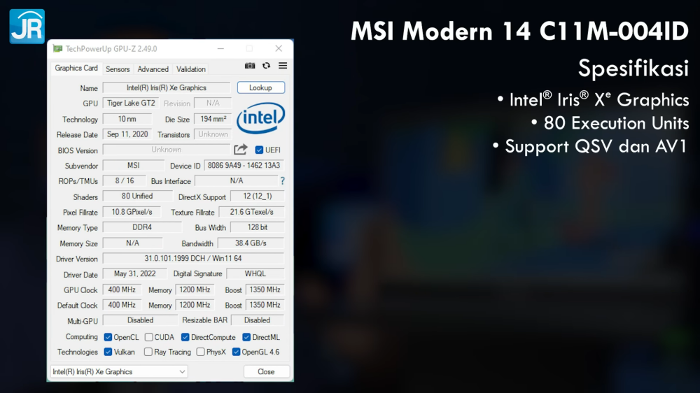 MSI Modern 14 C11M 004ID 5