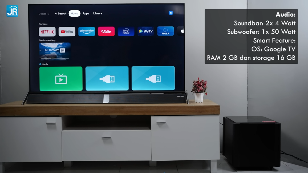 Polytron Smart Cinemax Soundbar Google TV PLD 50BUG5959 21