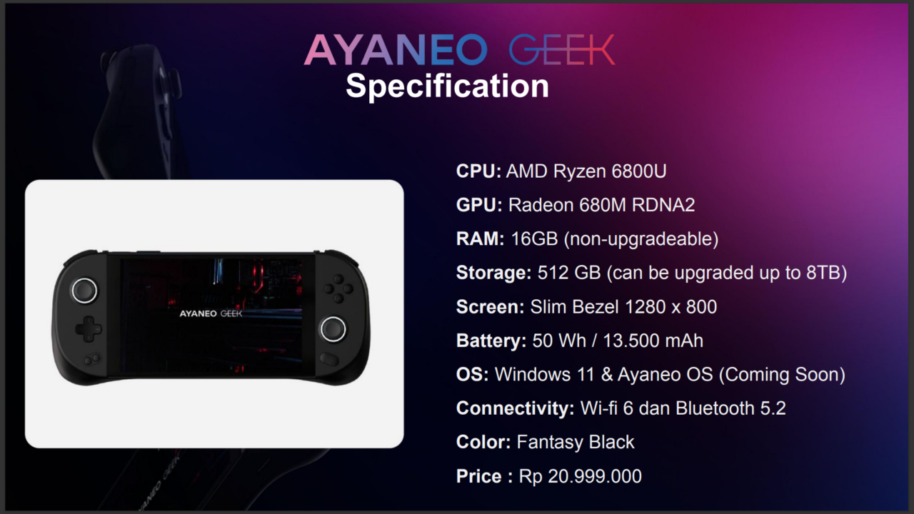 Erajaya Boyong Handheld Gaming Ayaneo Geek ke Indonesia, Segini Harganya! 2 Screenshot 742