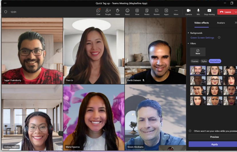 Maybelline Microsoft teams