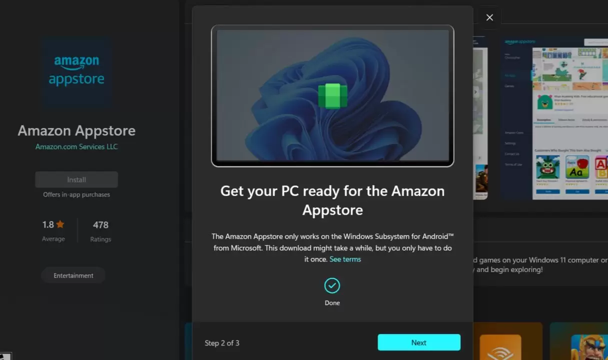 Amazon Store Developer Windows 11 Android