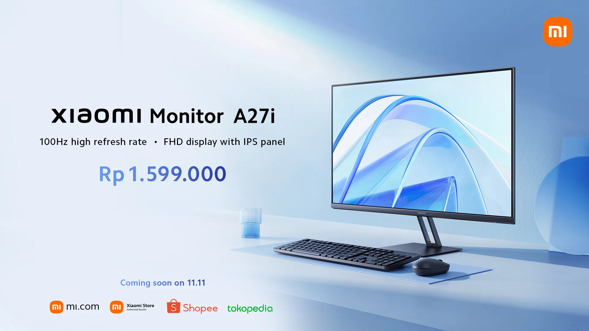 Xiaomi Monitor A27i Resmi di Indonesia, Layar Full HD 100Hz • Jagat Review