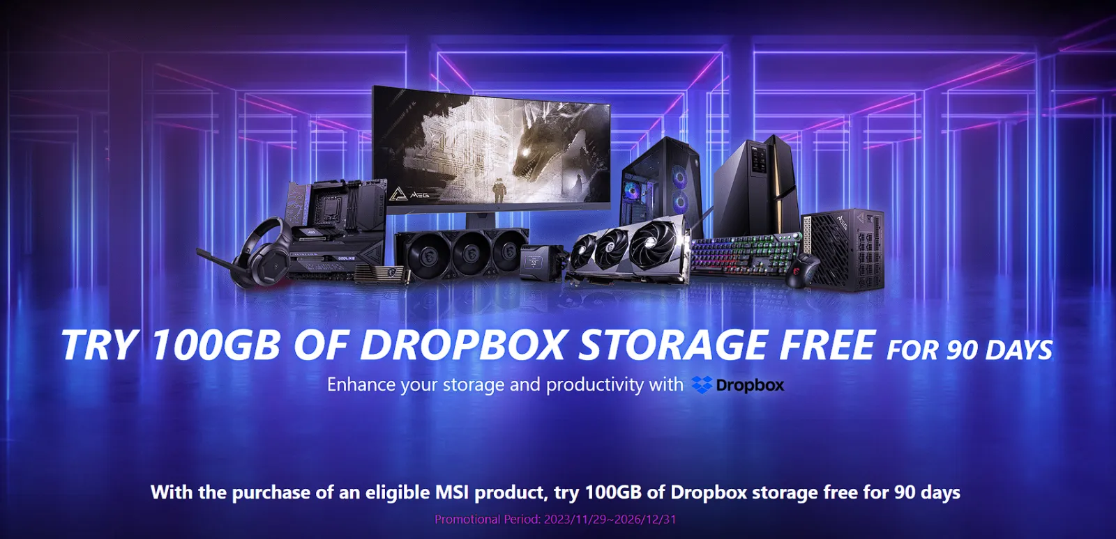 Mantap, Beli Produk MSI Kini Gratis 3 Bulan Penyimpanan Dropbox 100GB