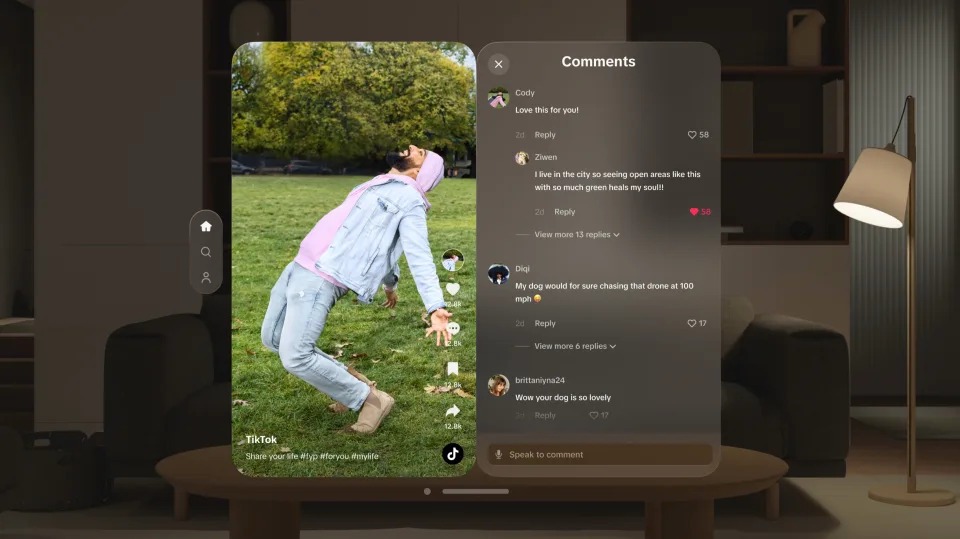 TikTok Sudah Hadir di Vision Pro 2 TikTok apple vision Pro