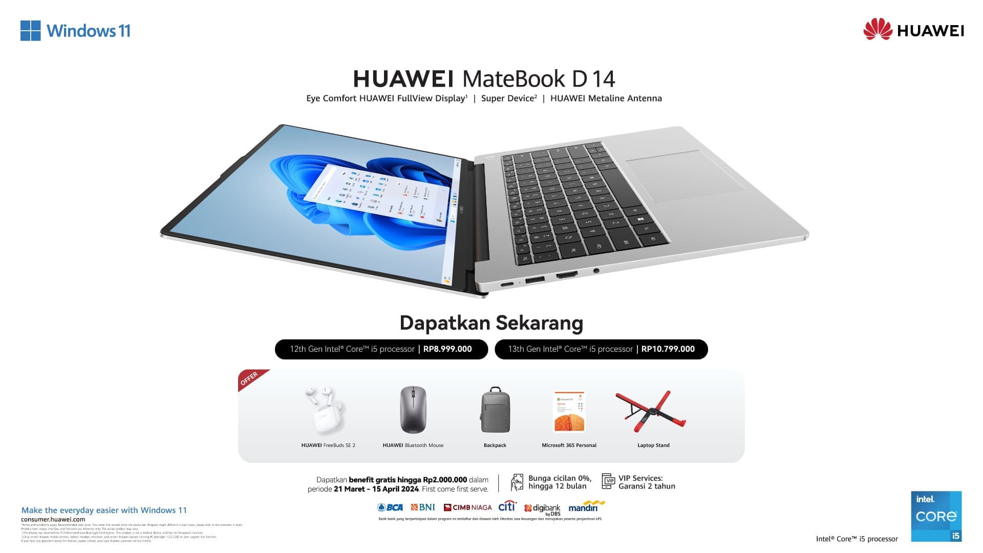 1. HUAWEI MateBook D 14 First Sale Promo