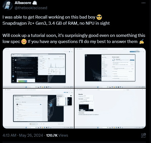 recall di windows on Arm lawas